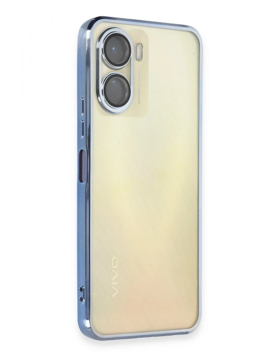 Newface Vivo Y16 Kılıf Razer Lensli Silikon - Açık Mavi