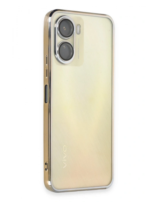 Newface Vivo Y16 Kılıf Razer Lensli Silikon - Gold