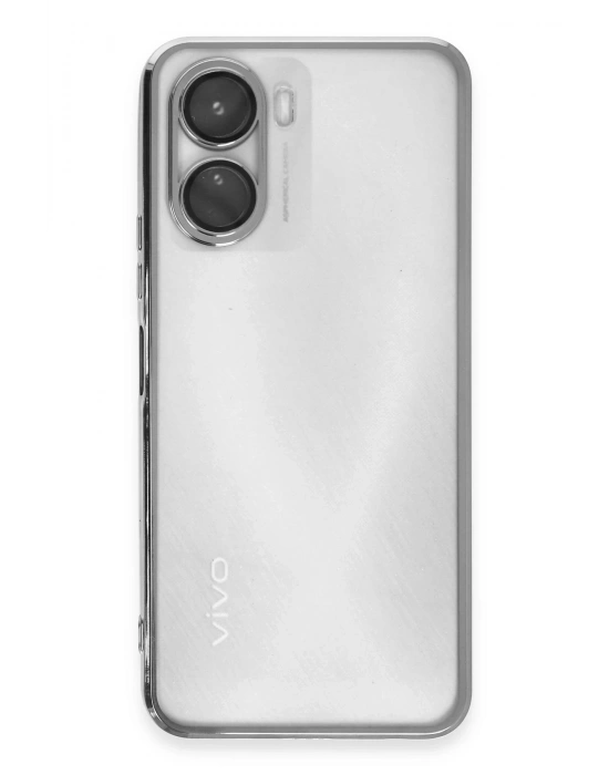 Newface Vivo Y16 Kılıf Razer Lensli Silikon - Gümüş