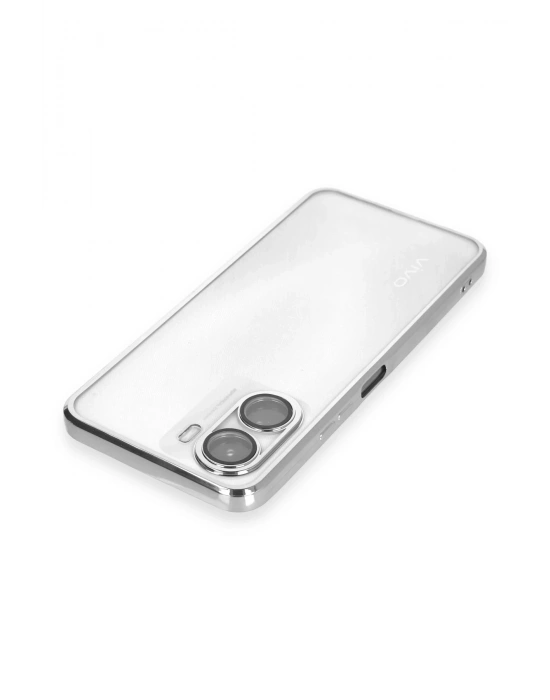 Newface Vivo Y16 Kılıf Razer Lensli Silikon - Gümüş