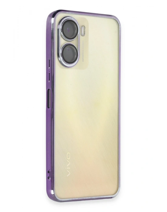 Newface Vivo Y16 Kılıf Razer Lensli Silikon - Mor