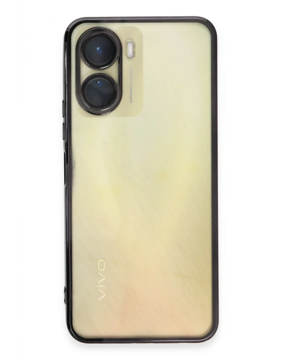 Newface Vivo Y16 Kılıf Razer Lensli Silikon - Siyah