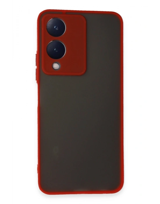 Newface Vivo Y17S Kılıf Montreal Silikon Kapak - Kırmızı
