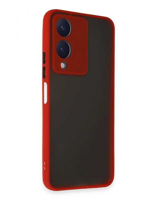 Newface Vivo Y17S Kılıf Montreal Silikon Kapak - Kırmızı
