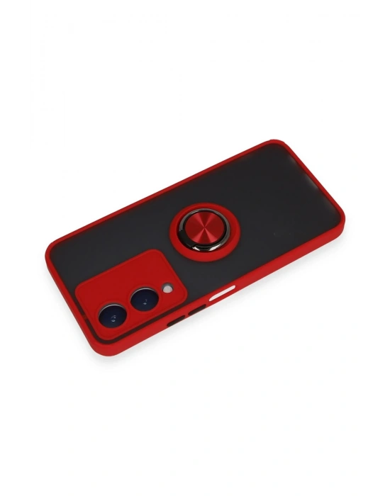 Newface Vivo Y17S Kılıf Montreal Yüzüklü Silikon Kapak - Kırmızı