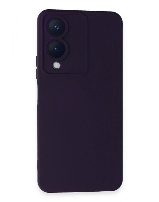 Newface Vivo Y17S Kılıf Nano içi Kadife Silikon - Mor
