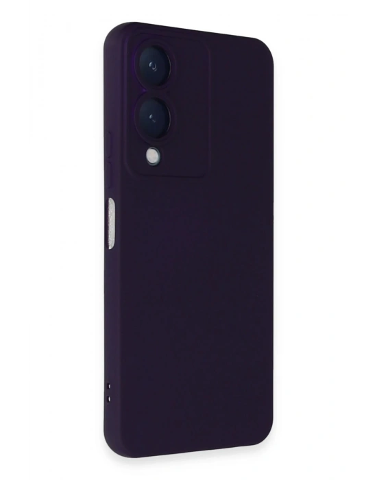 Newface Vivo Y17S Kılıf Nano içi Kadife Silikon - Mor