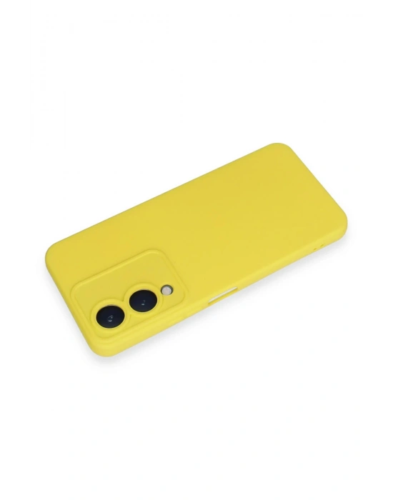 Newface Vivo Y17S Kılıf Nano içi Kadife Silikon - Sarı