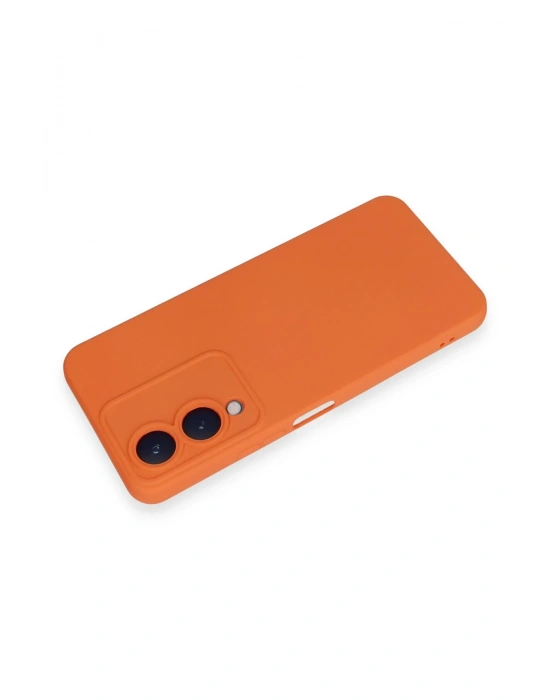 Newface Vivo Y17S Kılıf Nano içi Kadife Silikon - Turuncu