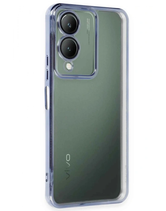 Newface Vivo Y17S Kılıf Razer Lensli Silikon - Açık Mavi
