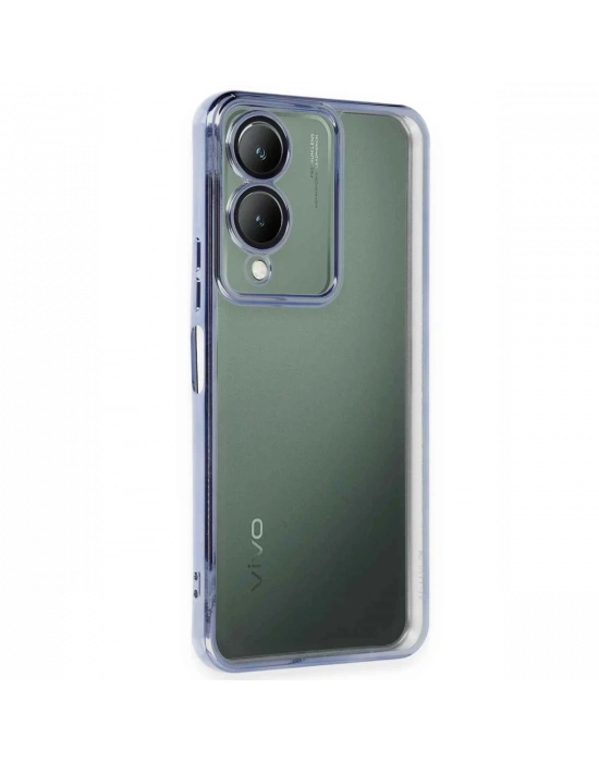 Newface Vivo Y17S Kılıf Razer Lensli Silikon - Açık Mavi