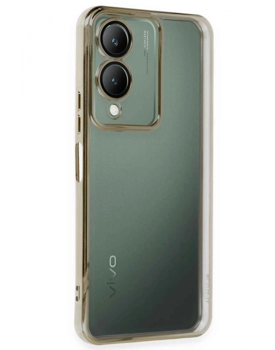 Newface Vivo Y17S Kılıf Razer Lensli Silikon - Gold