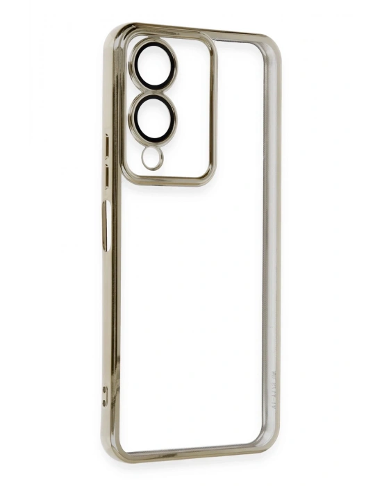 Newface Vivo Y17S Kılıf Razer Lensli Silikon - Gold