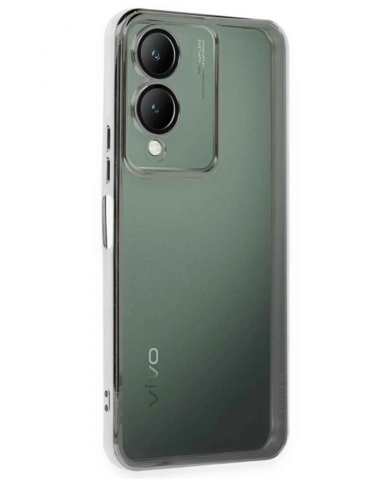 Newface Vivo Y17S Kılıf Razer Lensli Silikon - Gümüş