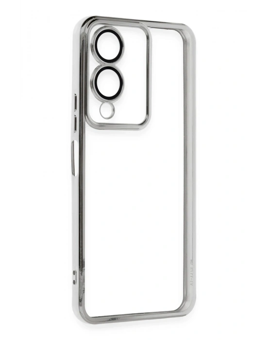 Newface Vivo Y17S Kılıf Razer Lensli Silikon - Gümüş