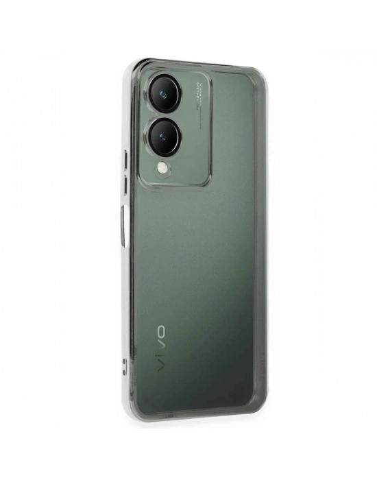 Newface Vivo Y17S Kılıf Razer Lensli Silikon - Gümüş