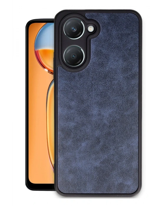 Newface Vivo Y18 Kılıf Aras Deri Kapak - Lacivert