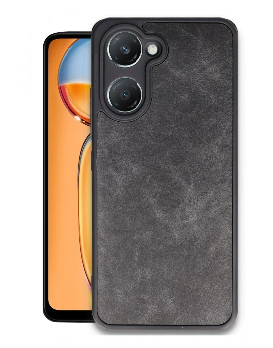 Newface Vivo Y18 Kılıf Aras Deri Kapak - Siyah