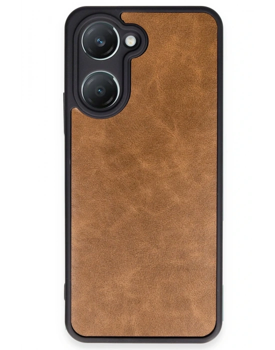 Newface Vivo Y18 Kılıf Aras Deri Kapak - Taba