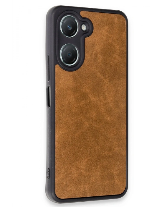 Newface Vivo Y18 Kılıf Aras Deri Kapak - Taba