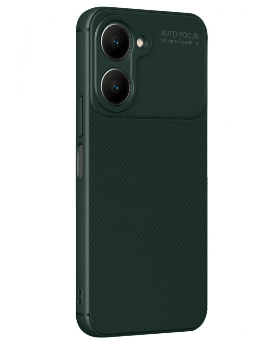 Newface Vivo Y18 Kılıf Auto Focus Karbon Kapak - Koyu Yeşil