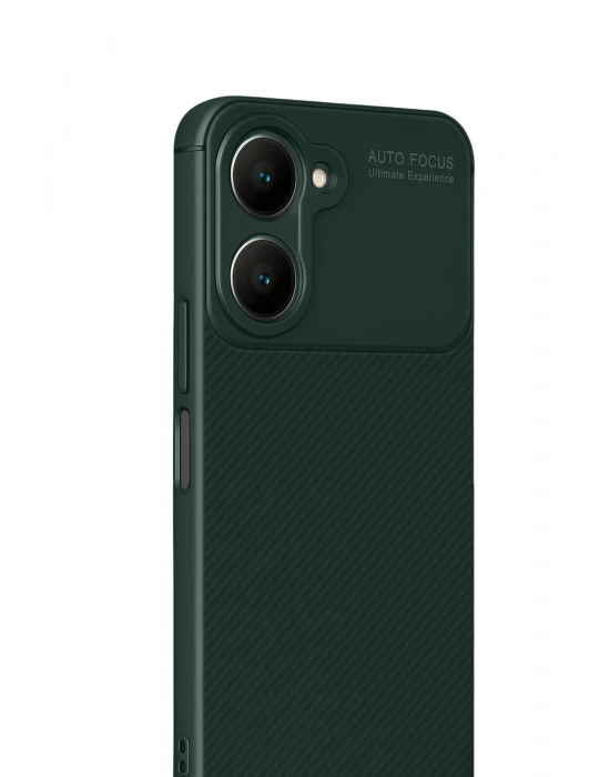 Newface Vivo Y18 Kılıf Auto Focus Karbon Kapak - Koyu Yeşil