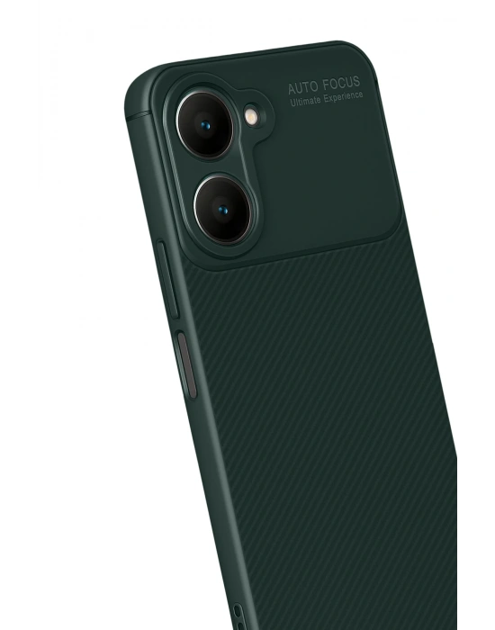 Newface Vivo Y18 Kılıf Auto Focus Karbon Kapak - Koyu Yeşil