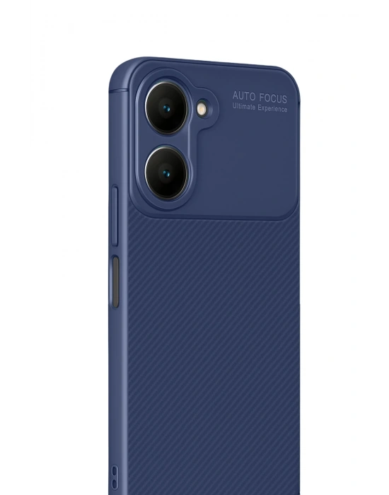 Newface Vivo Y18 Kılıf Auto Focus Karbon Kapak - Lacivert