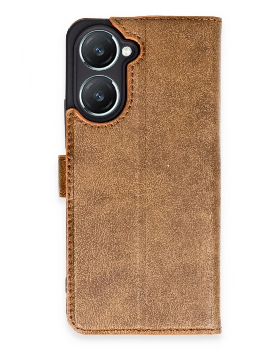 Newface Vivo Y18 Kılıf Trend S Plus Kapaklı Kılıf - Taba