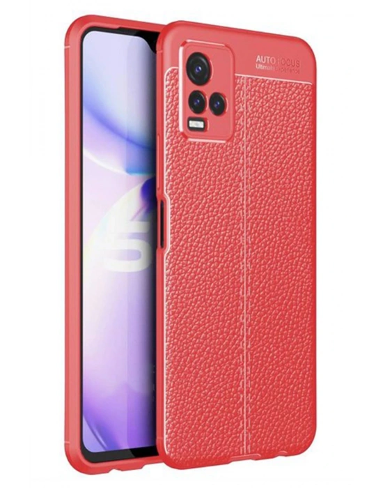 Newface Vivo Y21S Kılıf Auto Focus Kapak - Kırmızı