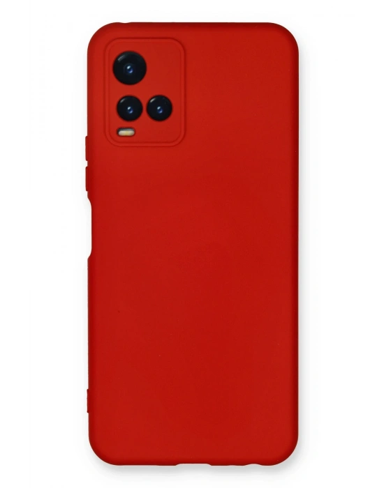 Newface Vivo Y21S Kılıf Nano içi Kadife Silikon - Kırmızı