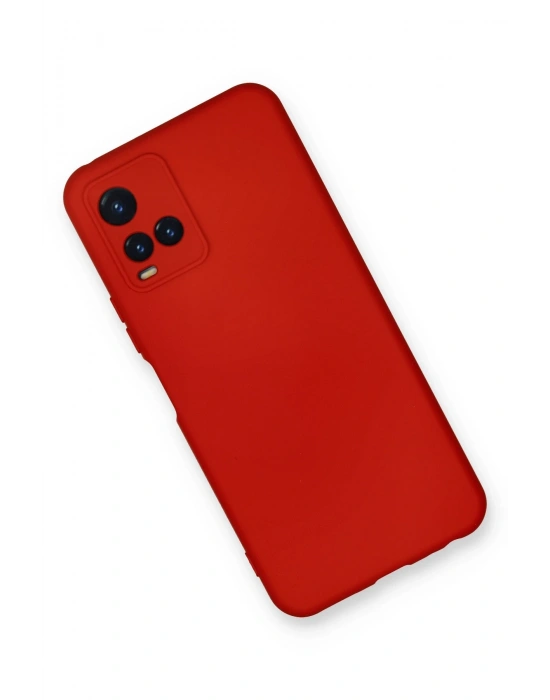 Newface Vivo Y21S Kılıf Nano içi Kadife Silikon - Kırmızı
