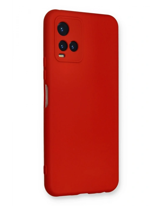 Newface Vivo Y21S Kılıf Nano içi Kadife Silikon - Kırmızı