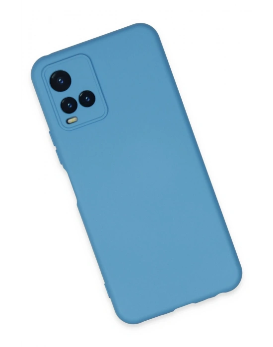 Newface Vivo Y21S Kılıf Nano içi Kadife Silikon - Mavi