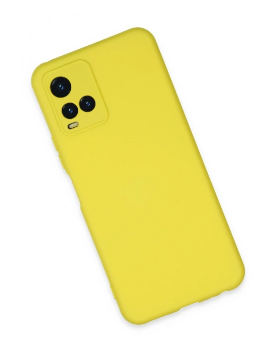 Newface Vivo Y21S Kılıf Nano içi Kadife Silikon - Sarı