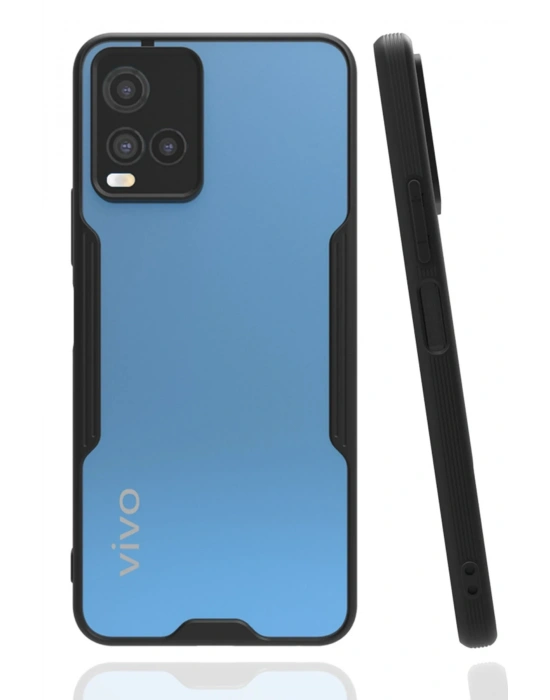 Newface Vivo Y21S Kılıf Platin Silikon - Siyah