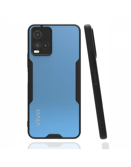 Newface Vivo Y21S Kılıf Platin Silikon - Siyah