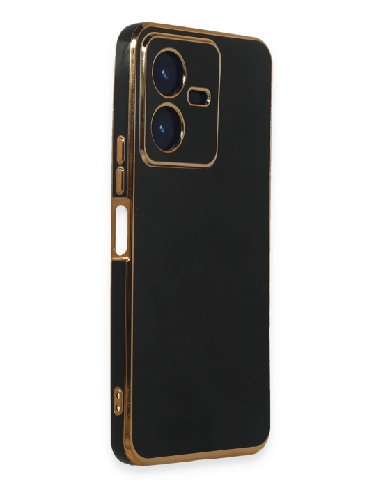 Newface Vivo Y22 2022 Kılıf Volet Silikon - Siyah