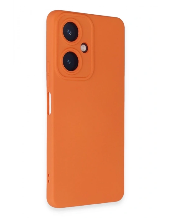 Newface Vivo Y27 Kılıf Nano içi Kadife Silikon - Turuncu