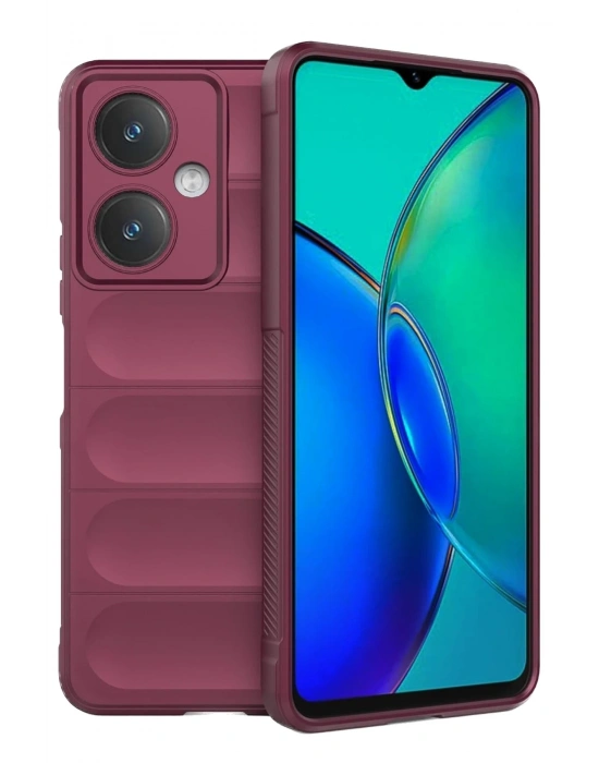 Newface Vivo Y27 Kılıf Optimum Silikon - Bordo