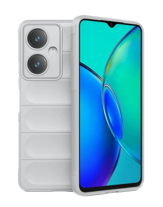 Newface Vivo Y27 Kılıf Optimum Silikon - Krem