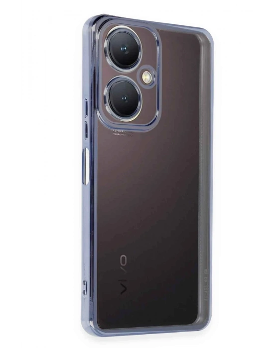 Newface Vivo Y27 Kılıf Razer Lensli Silikon - Açık Mavi
