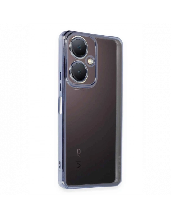 Newface Vivo Y27 Kılıf Razer Lensli Silikon - Açık Mavi