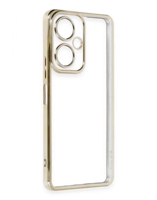 Newface Vivo Y27 Kılıf Razer Lensli Silikon - Gold