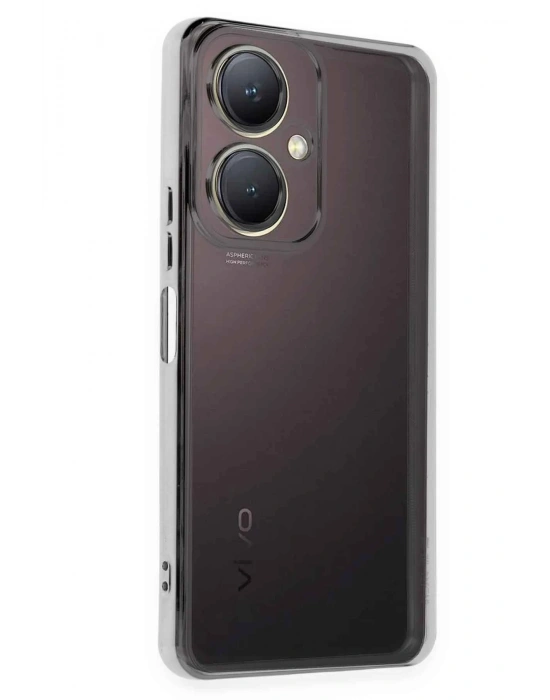 Newface Vivo Y27 Kılıf Razer Lensli Silikon - Gümüş