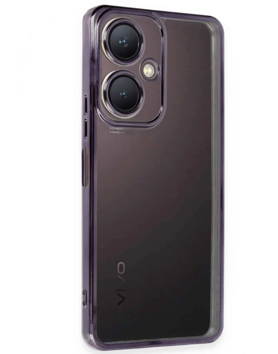 Newface Vivo Y27 Kılıf Razer Lensli Silikon - Mor