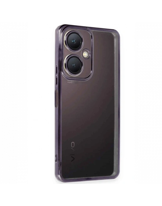 Newface Vivo Y27 Kılıf Razer Lensli Silikon - Mor