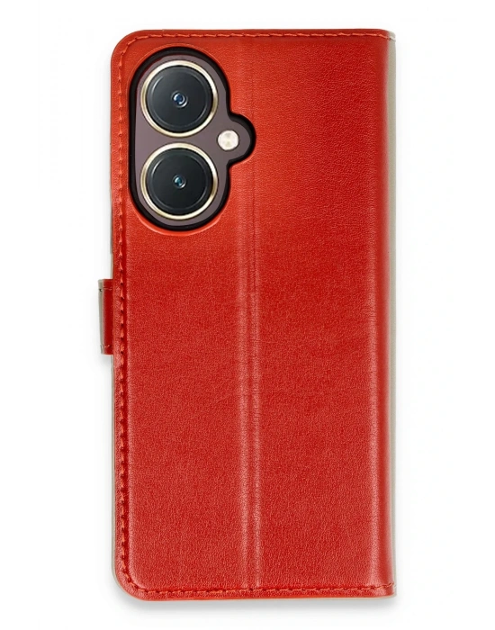 Newface Vivo Y27 Kılıf Trend S Plus Kapaklı Kılıf - Kırmızı