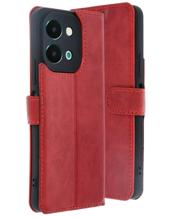 Newface Vivo Y28 Kılıf Trend S Plus Kapaklı Kılıf - Kırmızı