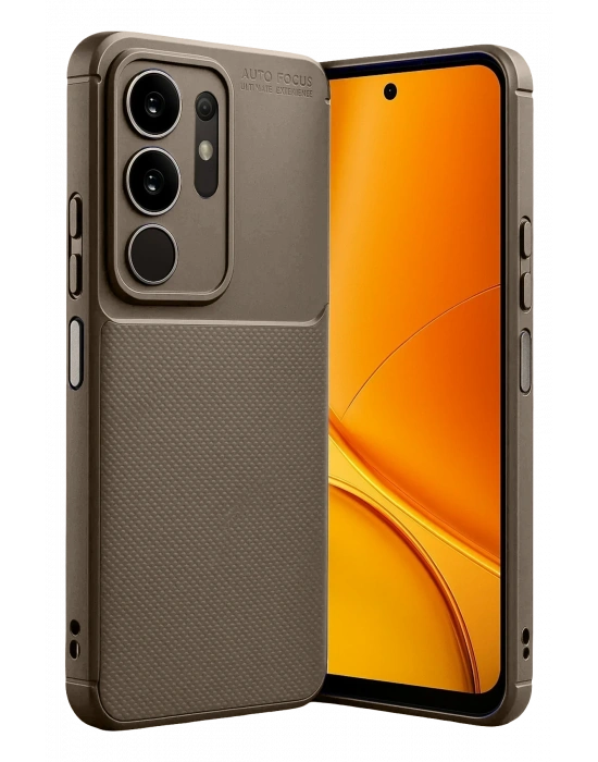 Newface Vivo Y29 4G Auto Focus Karbon Kapak - Kahverengi